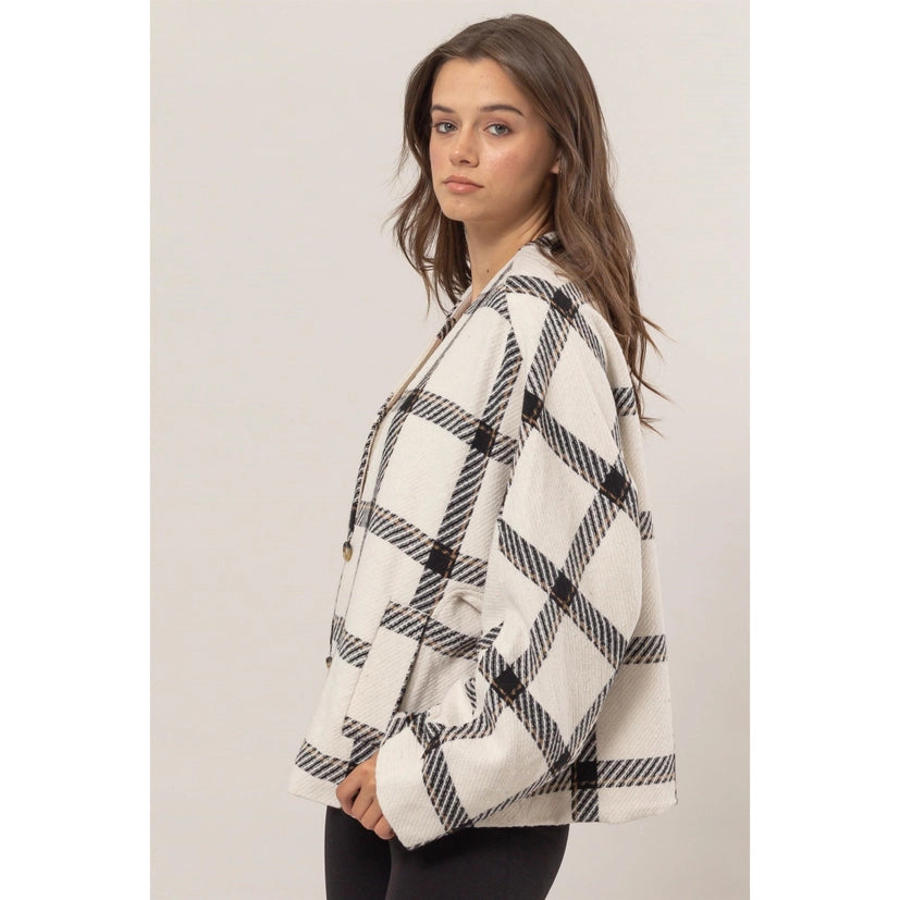 Plaid Pattern Oversized Jacket